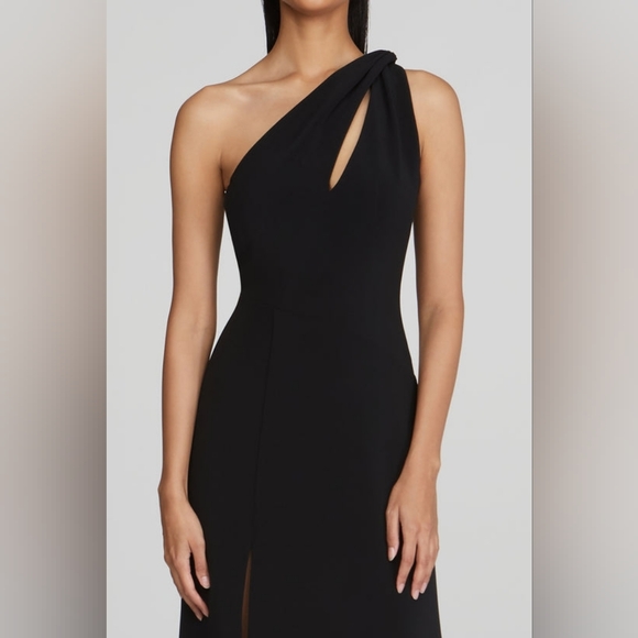 NEW HALSTON | $595 Navi One Shoulder Gown - Picture 5 of 10